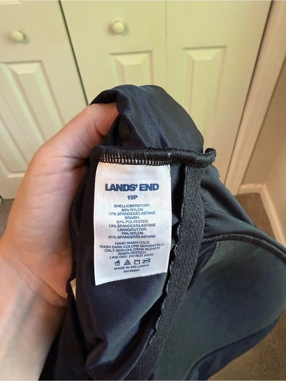 Lands’ End Black One-Piece Swimsuit